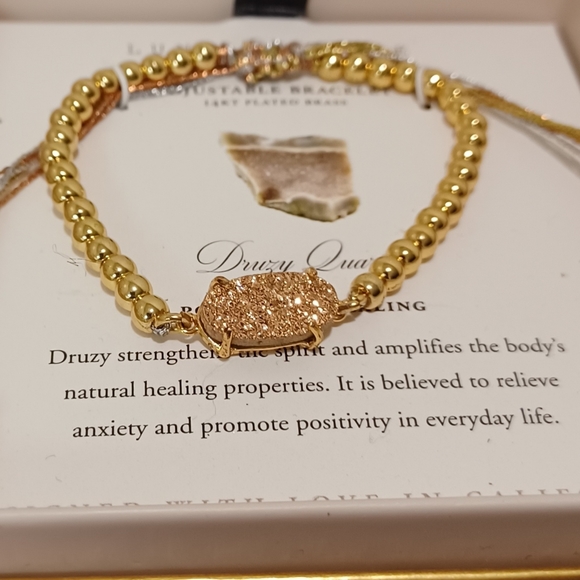 LUNA NORTE DRUSY QUARTZ  ADJUSTABLE BRACELET ONE SIZE FITS ALL NEW IN BOX - Picture 10 of 13
